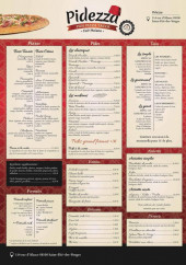 Menu Pidezza - Les pizzas, pides, tacos,...