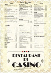 Menu Restaurant Casino de Contrexeville - Vins, bières, jus de fruits,...