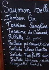 Menu Chalet chez sofia - Exemple de menu