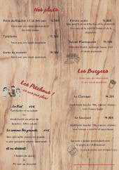 Menu L'Alpinette - Les plats, burgers et pitchous