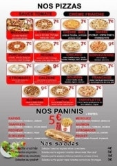 Menu O'delices 44 - Les pizzas, paninis et salades