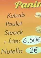 Menu Ozyil kebab - Les paninis