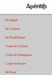 Menu Restaurant le Maxime - Les apéritifs
