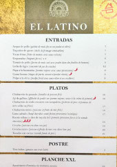 Menu El Latino - La carte
