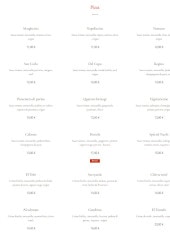 Menu La Casa del Nachi - Les pizzas