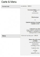 Menu Le P'tit Creux - Le formule midi et menu 