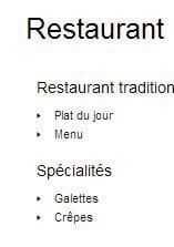 Menu Le P'tit Creux - Informations sur le menu