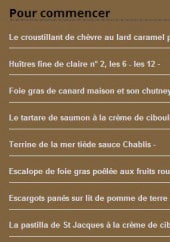 Menu Les Jacobins - Les entrées