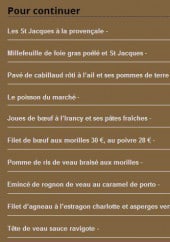 Menu Les Jacobins - Les plats