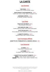 Menu L'Icaunais - La carte