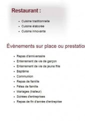 Menu Hotel Saint Christophe - Le restaurant et les prestations traiteur