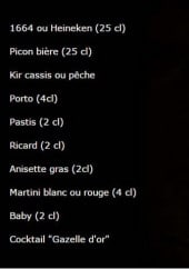 Menu La gazelle d'or - Les apéritifs