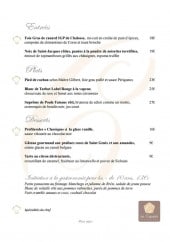 Menu Les capucines - Les entrées, plats et desserts