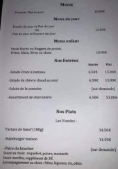 Menu Au P’tit Ballon - Les menus  et entrées, plats