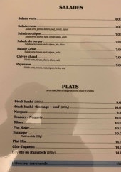 Menu L'Olive Bleue - Les salades et plats