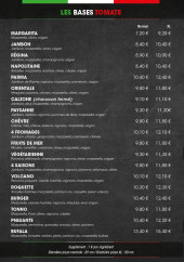 Menu Pizza Goupil - Les pizzas base tomate