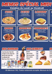 Menu Delicia pizza - Les menus, desserts et boissons,...