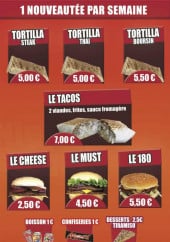 Menu Night Burger - Tacos et burgers
