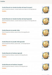 Menu La Maison Du Gratin - Les gratins