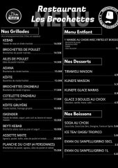 Menu Les Brochettes - Les grillades, desserts et boissons, ...