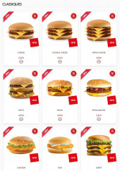Menu Point Drive - Les burgers classiques