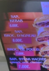 Menu Selim Sah - Sandwichs