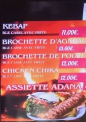 Menu Selim Sah - Assiettes