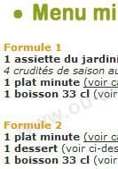 Menu Prix par le Temps - Menus Minute