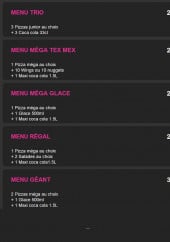 Menu Pizza milano 91 - Les menus(suite)