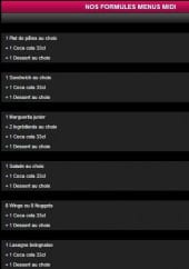 Menu Pizza Pronto - les menus midi