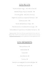 Menu Le Shelter - Les plats , desserts