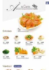 Menu Bao Lin Xuan - Les entrées, yakitori