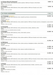 Menu Le Kiosque à Pizzas - Les pizzas pages 2