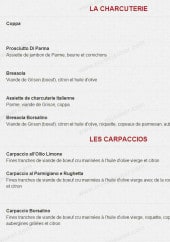 Menu Borsalino Rest - Les charcuteries et carpaccios