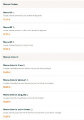Menu Tokyo sanaya - Menus coréens et chirashis