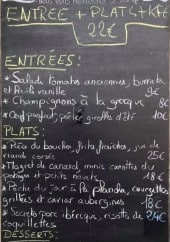 Menu La part des anges et ses troubadours - Un exemple de menu du jour