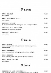 Menu L'Avventura - Les pasta, pinsa, ...