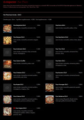 Menu La Calypsia - Les pizzas base tomate solo