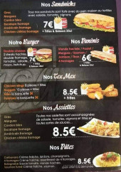 Menu Wasa pizza - Les sandwichs, burgers et tex mex, assiettes,...