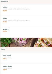 Menu Chez Line - Les sandwichs et tacos