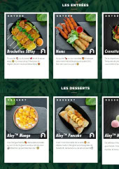 Menu Aloy Thai - Les entrées et desserts