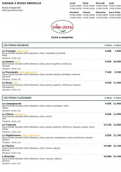 Menu Le Kiosque à Pizzas - Les pizzas
