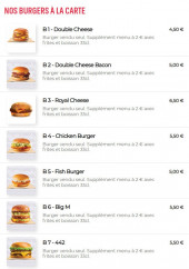 Menu 442 Burger - Menu burgers à la carte