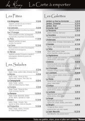 Menu Le Kosy - Les plats à emporter 