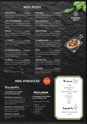 Menu Mamma Mia - Les pizzas, formules et boissons