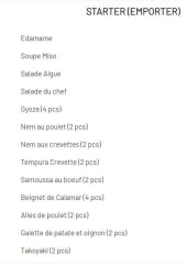 Menu Sushisu - Les starters