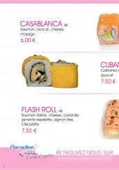 Menu Paradise Sushi - Les californias