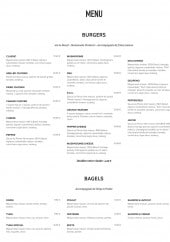 Menu JACOB Meatpacker - Burgers et bagels