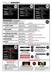 Menu L'Artisan du Burger - Menu burgers, suppléments, sauces,...