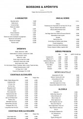 Menu La Terrasse Seguin - Les boissons